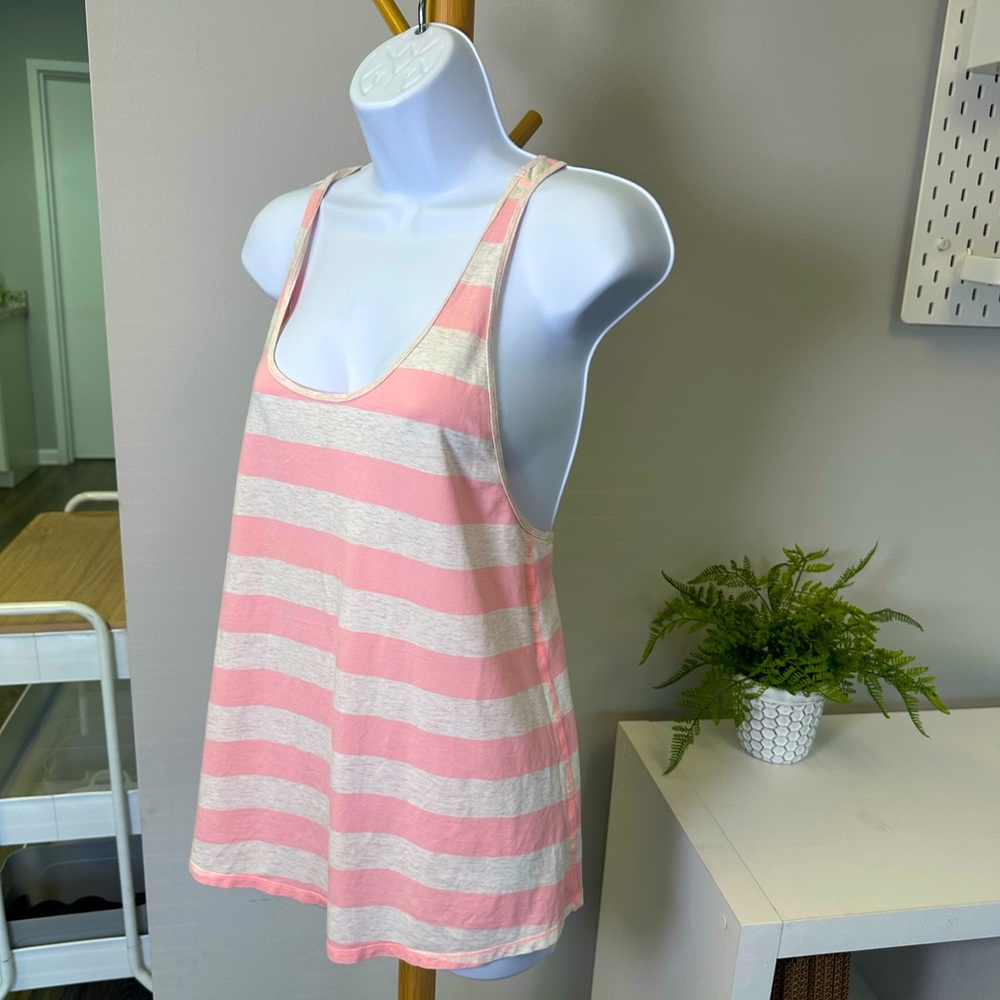 LULULEMON ATHLETICA STRIPED Heathered Racerback Yoga Work Out Tank Top sz 12 US